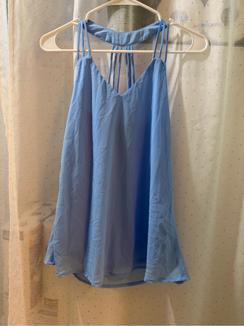 Light Blue Strappy V-Neck Women's Tank Top
